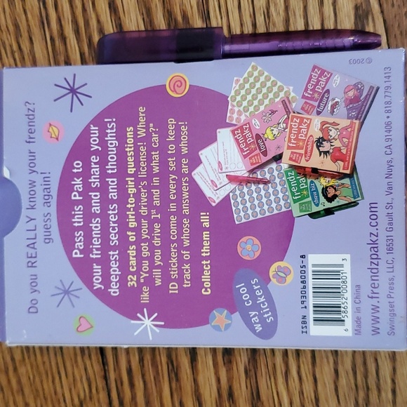 SLEEPOVER PARTY FUN!  2003, Frendz Pakz Q & A Cards About the Future (NEW) - Picture 2 of 12